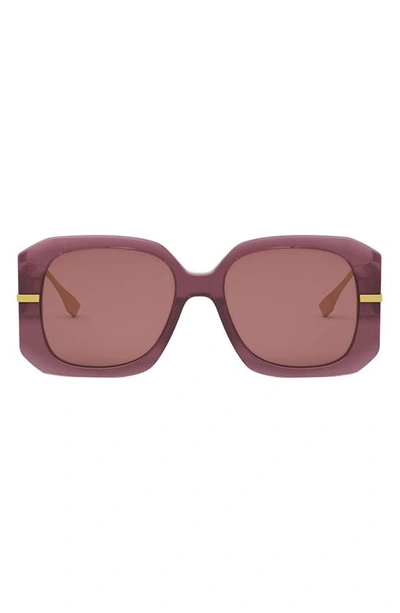 Fendi Graphy Anagram Butterfly Acetate Sunglasses In Dark Rose Blush