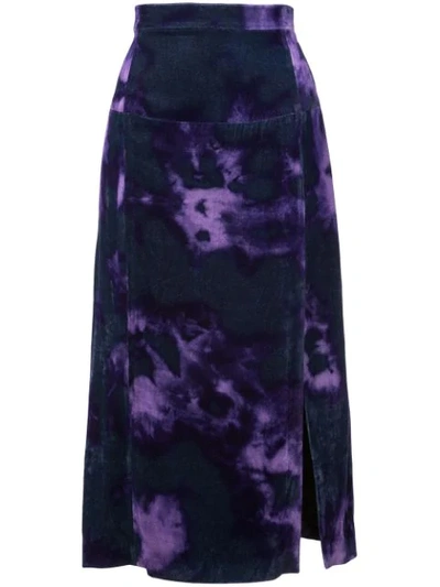 Altuzarra Pennant Silk-blend Velvet Skirt In Purple