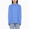 Bottega Veneta Light Blue Cotton Blend Oversize Shirt In Admiral