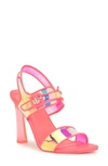 Nine West Lucile Slingback Sandal In Iridescent Neon Pink