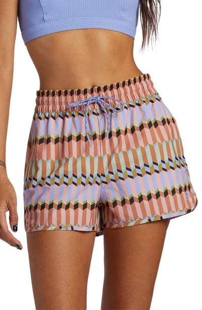 Billabong New Adventure Print Shorts In Pink Multi
