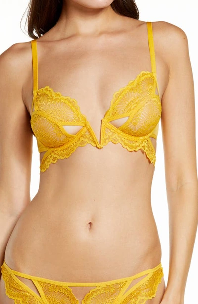 Thistle & Spire Kane Cutout Lace Underwire Bra In Marigold