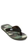Quiksilver Molokai Layback Ii Flip Flop In Black/ Orange/ Green