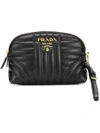 Prada Quilted Zip Around Make-up Bag - Black