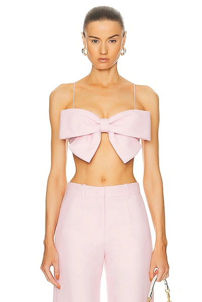 Valentino Bow-detail Crepe Top In Taffy