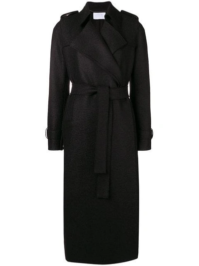 Harris Wharf London Classic Belted Trench Coat In Black 199