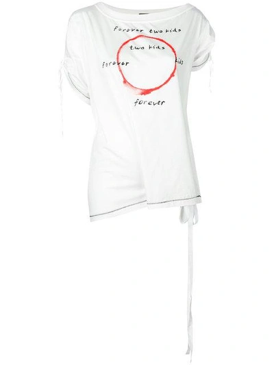 Ann Demeulemeester Asymmetrisches 'kid Forever' T-shirt - Weiss