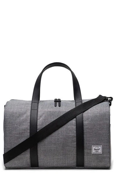 Herschel Supply Co Novel Recycled Polyester Carry-on Duffle Bag In Raven Crosshatch