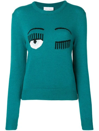 Chiara Ferragni Blinking Eyes Jumper - Green