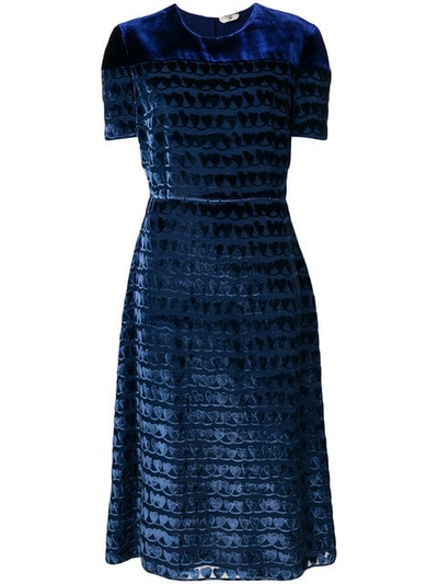Fendi Short-sleeved Midi Dress In Blue