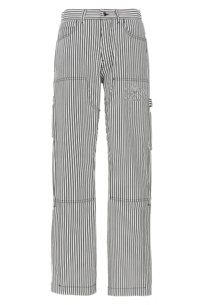 Amiri Striped Cotton Carpenter Trousers In White
