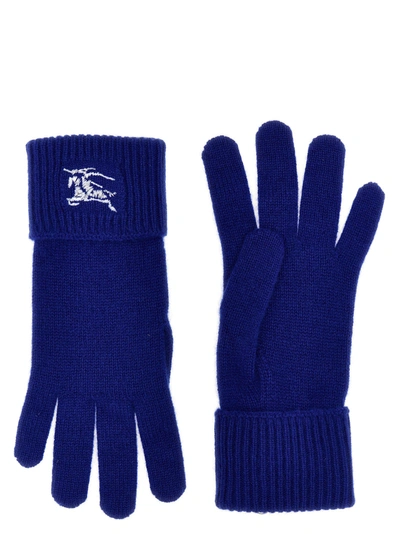 Burberry Equestrian Knight Design Gloves In Blue