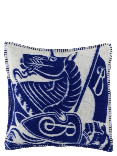 Burberry Equestrian Knight Design Cushions In Blue