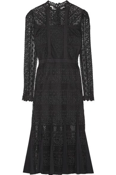 Temperley London Desdemona Paneled Guipure Lace Midi Dress In Black