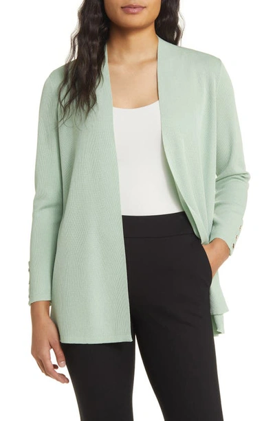 Anne Klein Carmel Open Front Cardigan In Green