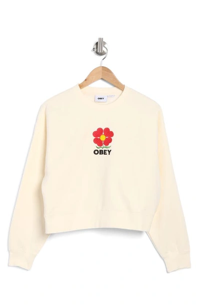 Obey Amelia Crewneck Pullover In Unbleached