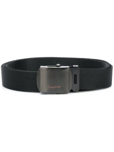 Yohji Yamamoto Logo Belt In Black