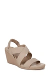 Naturalizer Palmer Strappy Wedge Sandal In Warm Taupe Microsuede