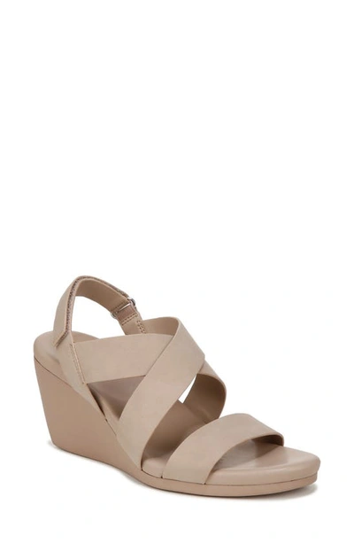 Naturalizer Palmer Strappy Wedge Sandal In Warm Taupe Microsuede