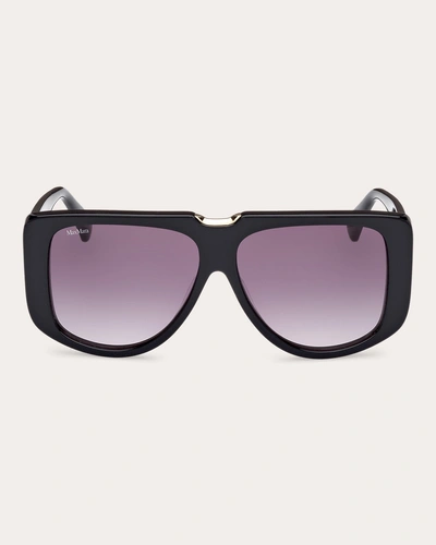 Max Mara Women's Black Spark 1 Shield Sunglasses In Black Smoke
