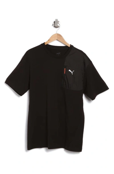 Puma Open Road Cotton Graphic T-shirt In  Black