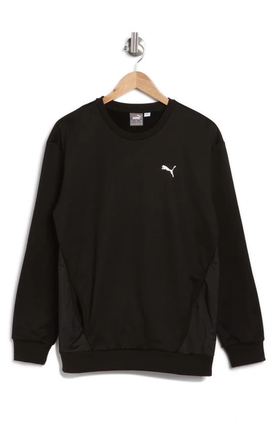 Puma Open Road Crewneck Pullover Sweatshirt In Black