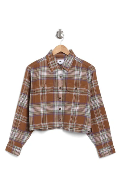 Obey Max Flannel Shirt In Catechu Wood Multi