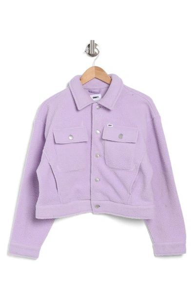 Obey Melanie Fleece Shirt Jacket In Purple Rose