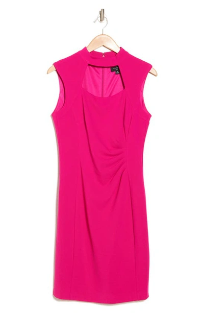 Tahari Asl Cutout Mock Neck Dress In Pink