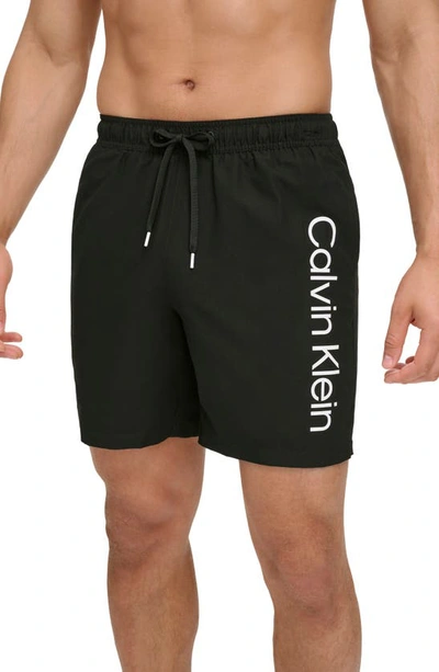 Calvin Klein Core Volley Swim Trunks In Black