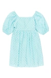 Speechless Kids' Texture Short Sleeve Dress In Aqua