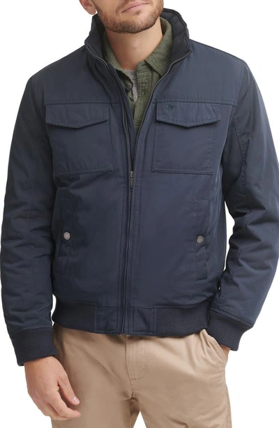 Dockers Quilted Lined Flight Bomber Jacket In Navy