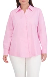 Foxcroft Taylor Long Sleeve Stretch Button-up Shirt In Bubblegum