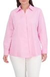 Foxcroft Taylor Long Sleeve Stretch Button-up Shirt In Pink Sea Glass