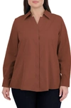 Foxcroft Taylor Long Sleeve Stretch Button-up Shirt In Macchiato