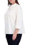 Foxcroft Sandra Cotton Blend Button-up Shirt In White