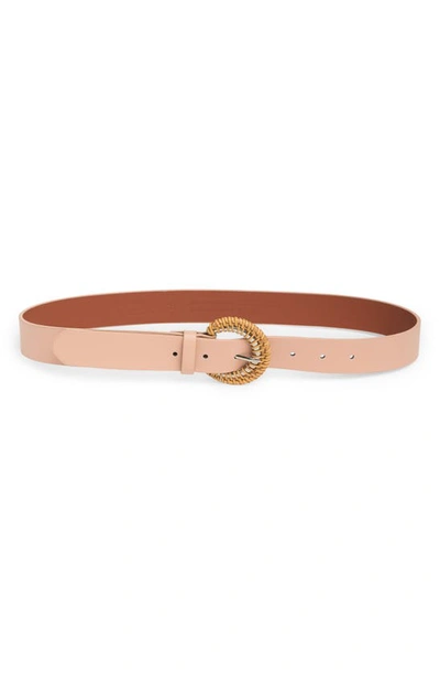 Nordstrom Rack Raffia Buckle Belt In Pink Combo