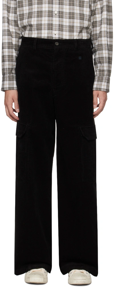 Acne Studios Black Cargo Trousers In 900 Black