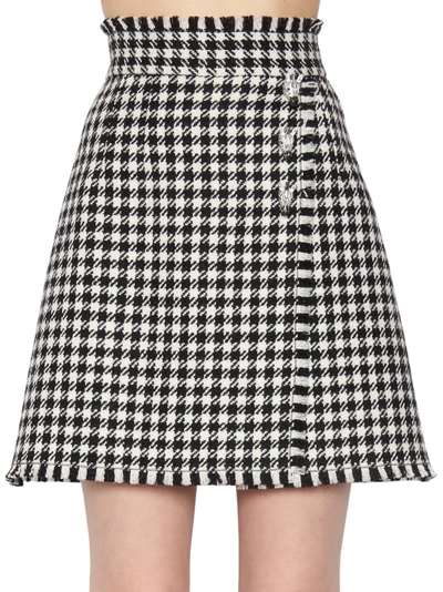 Dolce & Gabbana Houndstooth Skirt In Multi-colored