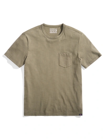 Faherty Sunwashed Pocket T-shirt In Olive