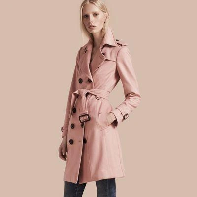 Burberry Sandringham Fit Cashmere Trench Coat In Chalk Pink | ModeSens