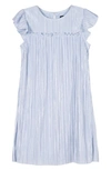 Zunie Kids' Foil Print Plissé Dress In Blue