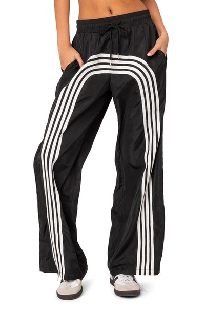 Edikted Wilda Stripe Track Pants In Black-and-white