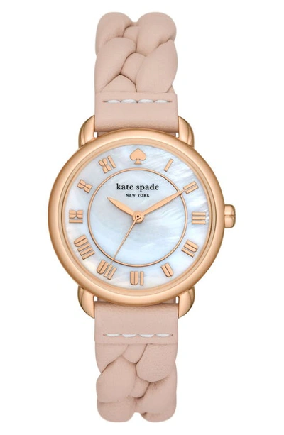 Kate Spade New York Lilly Avenue Leather Strap Watch, 34mm In Rose Gold