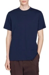 Sandro Logo Cotton T-shirt In Marine