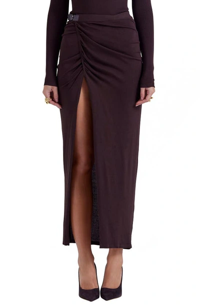 House Of Cb Lilas Knit Skirt In Brown