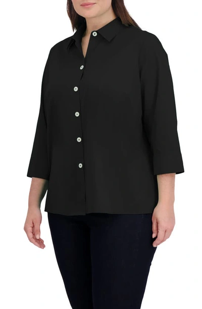 Foxcroft Kelly Button-up Shirt In Black