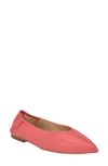 Calvin Klein Saylory Pointed Toe Flat In Pink Leather