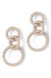 Deepa Gurnani Akari Glitter Wrapped Hoop Earrings In Champagne