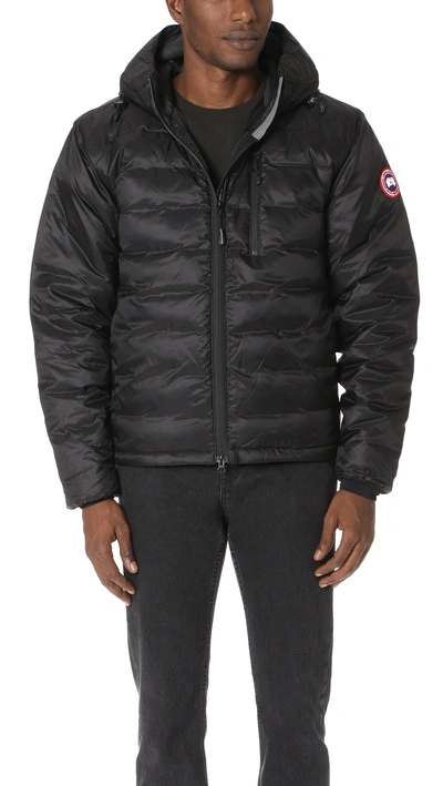 Canada Goose Lodge Packable Quilted Ripstop Shell Hooded Down Jacket In Black